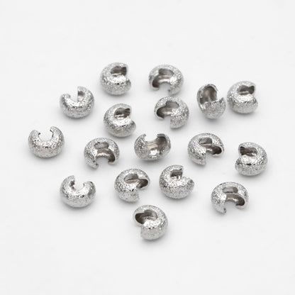 20pcs Gold Crimp Bead Covers, 18K Gold plated Brass, Conceal Crimp Ends 4/ 5mm (GB-661)