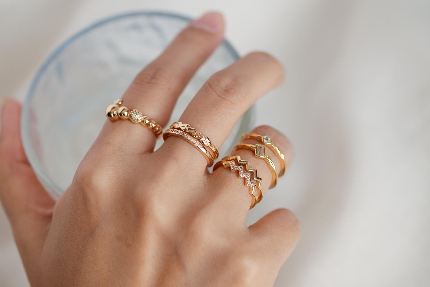 4pcs Gold Feather Finger Ring, Everyday Ring, Modern Style Ring, Fashion Rings, Dainty Rings (#GB-3925)