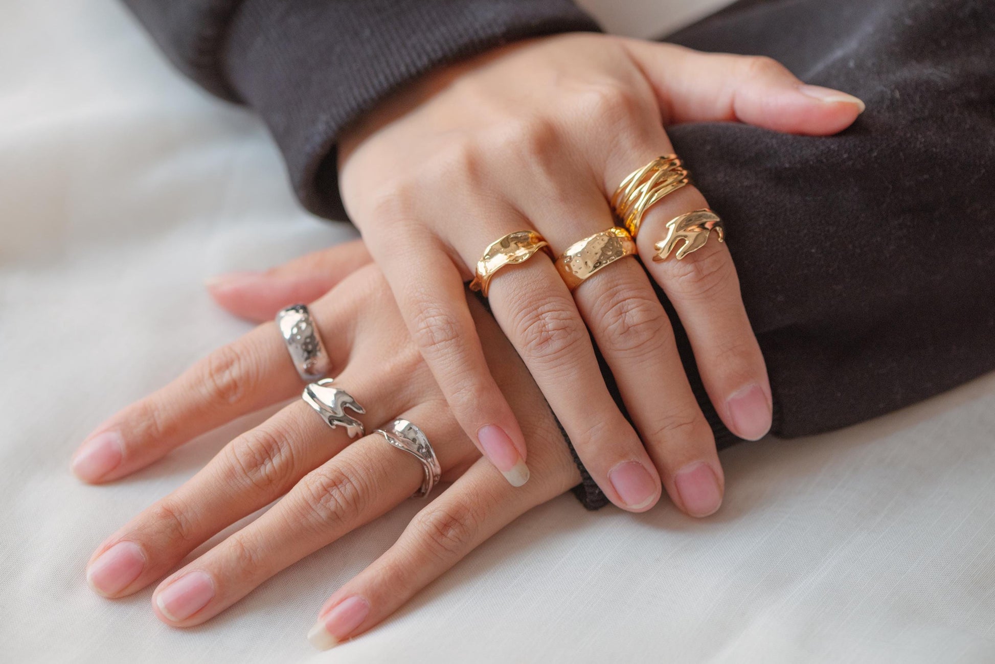 4pcs Gold Finger Ring, Everyday Ring, Modern Style Ring, Fashion Rings, minimalist ring (#GB-2670)