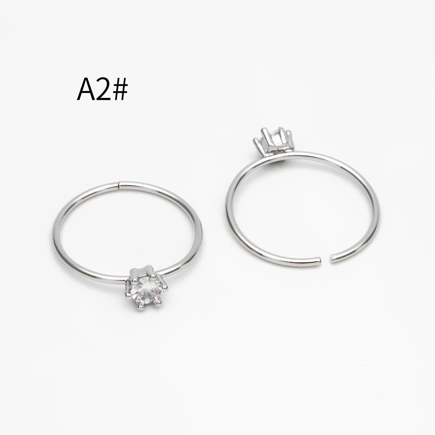 4pcs CZ Pave Gold/ Silver Minimalist Ring, Dainty Ring, Thin Ring, Weeding Ring (#JZ-014)