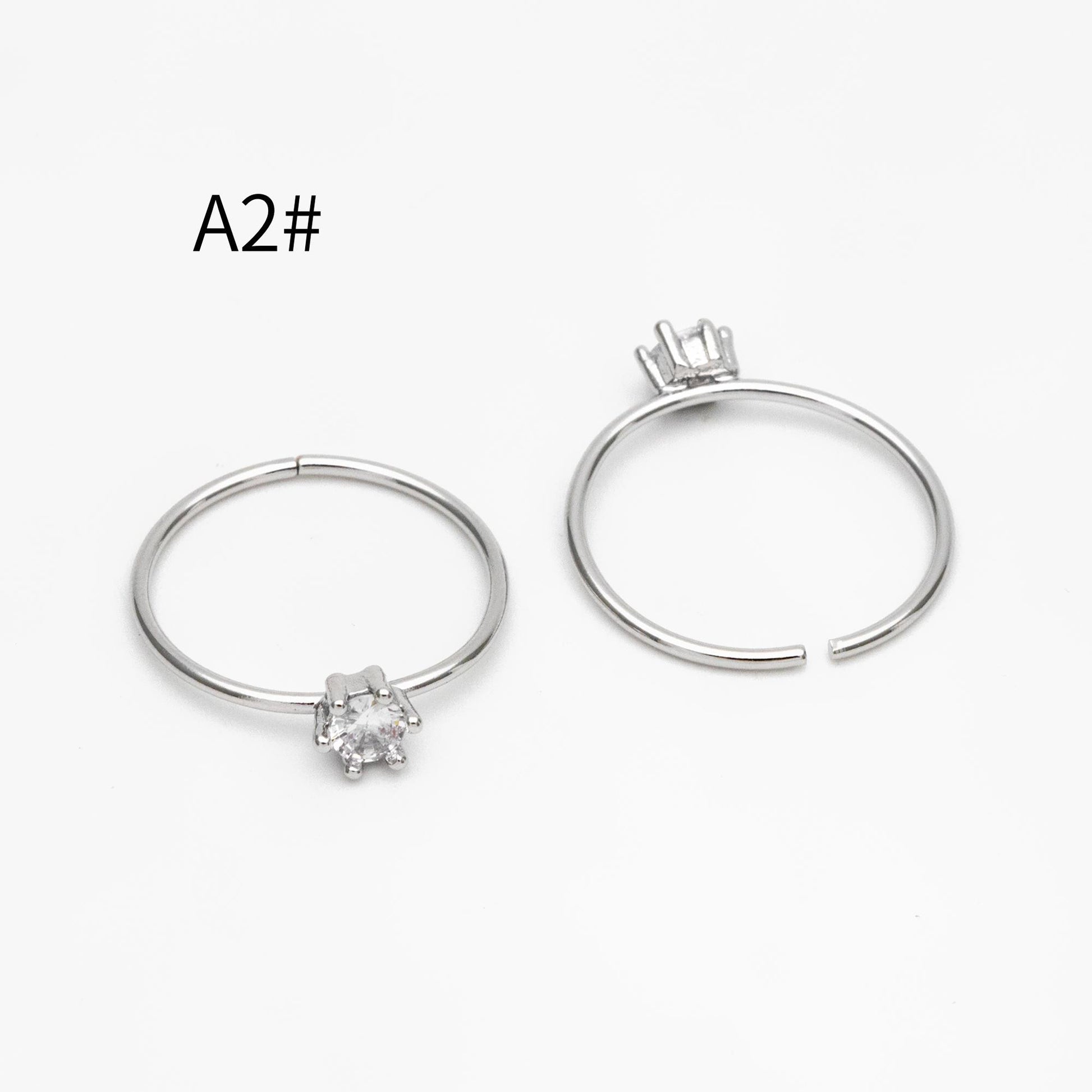 4pcs CZ Pave Gold/ Silver Minimalist Ring, Dainty Ring, Thin Ring, Weeding Ring (#JZ-014)