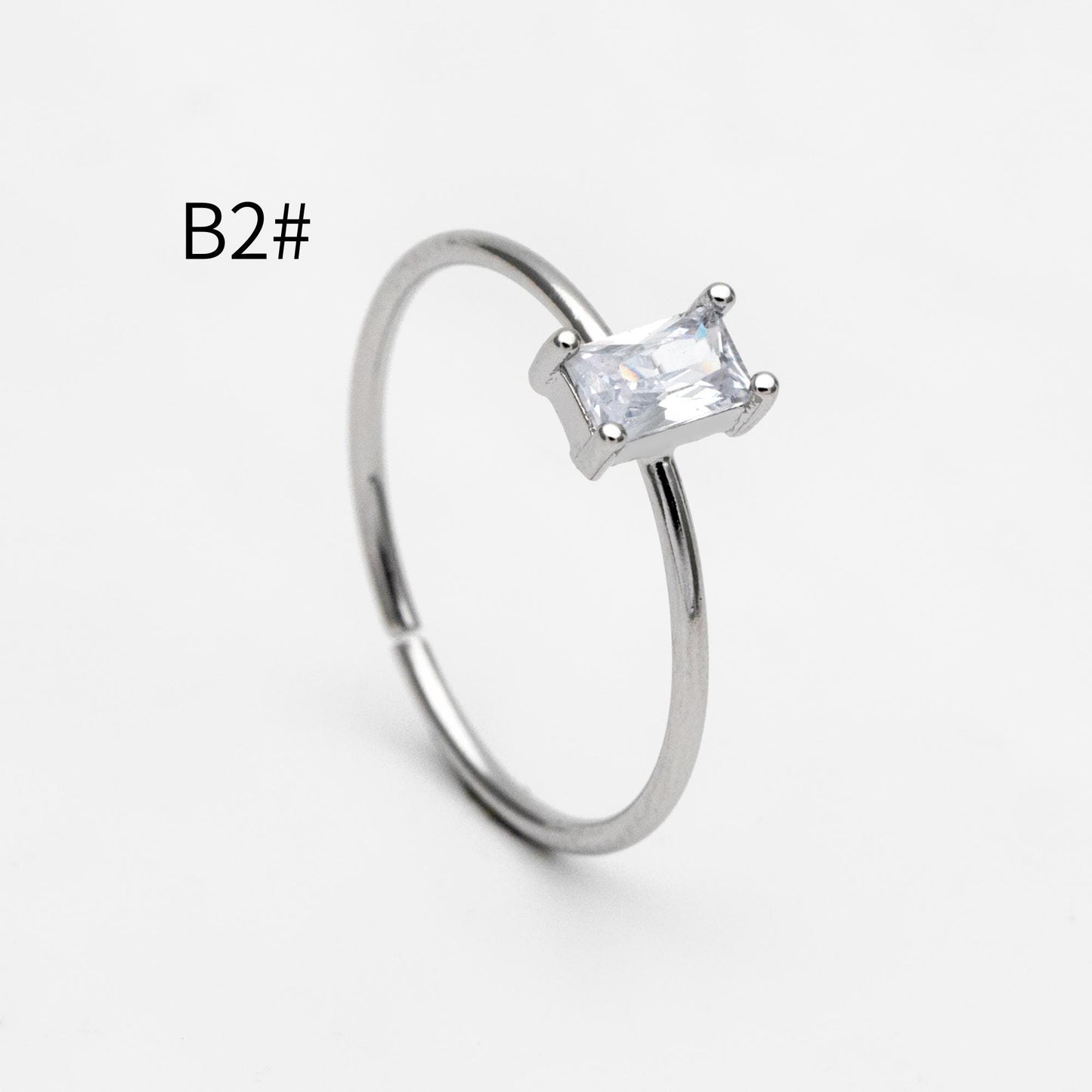 4pcs CZ Pave Gold/ Silver Minimalist Ring, Dainty Ring, Thin Ring, Weeding Ring (#JZ-014)