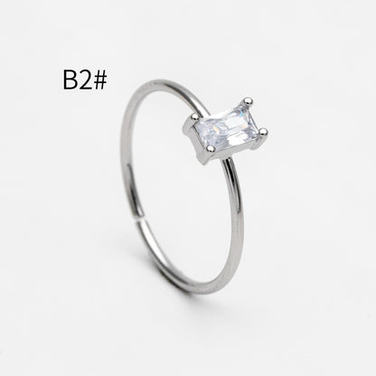4pcs CZ Pave Gold/ Silver Minimalist Ring, Dainty Ring, Thin Ring, Weeding Ring (#JZ-014)