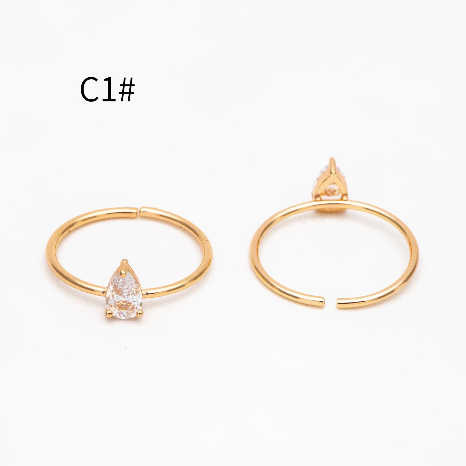 4pcs CZ Pave Gold/ Silver Minimalist Ring, Dainty Ring, Thin Ring, Weeding Ring (#JZ-014)