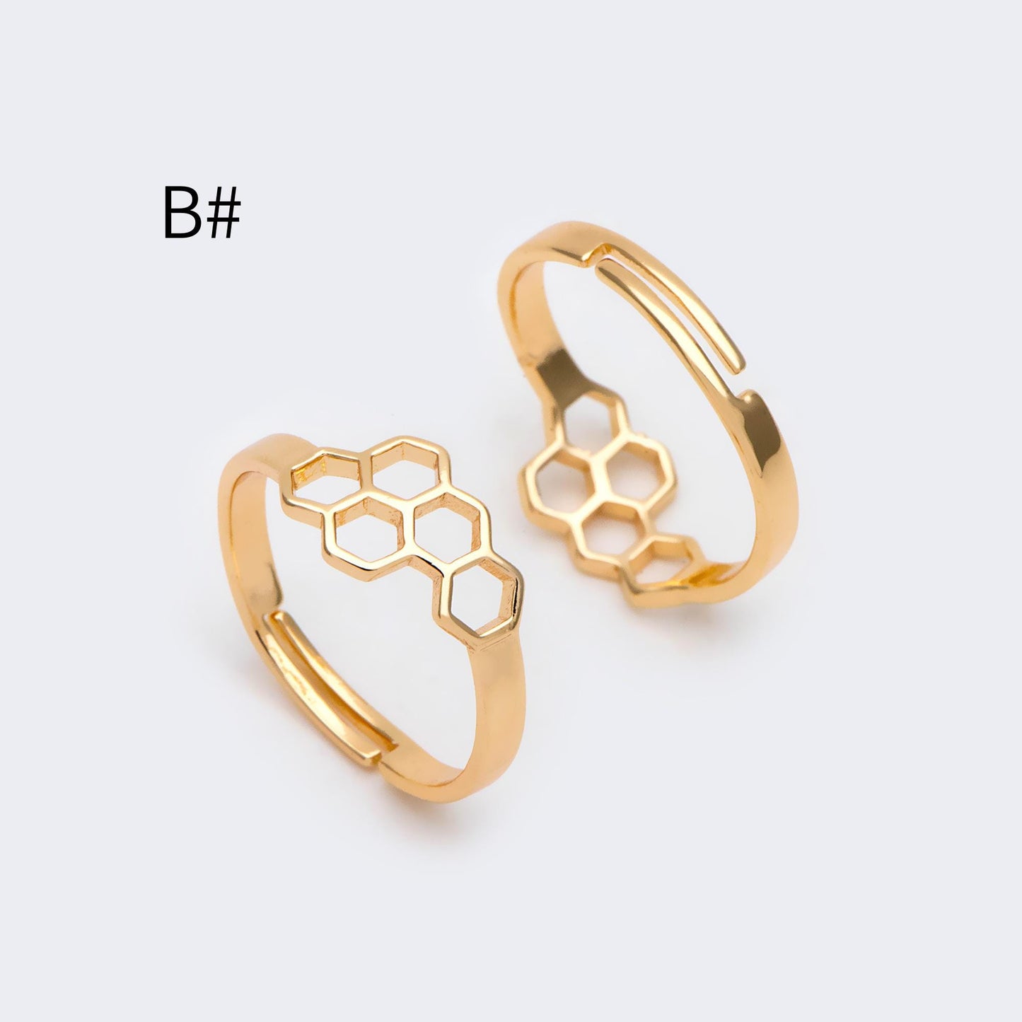 4pcs Gold/ Silver Double Band Triangle Ring, Everyday Ring, Fashion Rings, Dainty Rings, Adjustable Ring (#GB-4167)