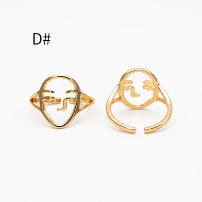 4pcs Gold/ Silver Double Band Triangle Ring, Everyday Ring, Fashion Rings, Dainty Rings, Adjustable Ring (#GB-4167)