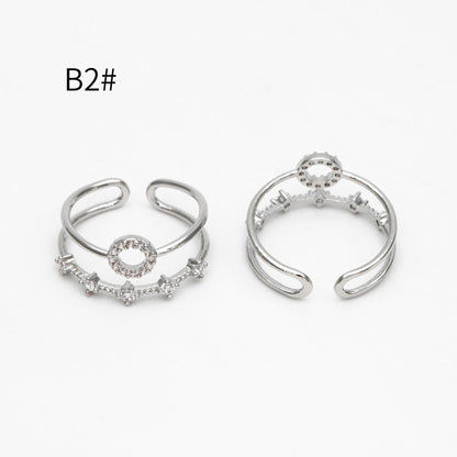 4pcs CZ Pave Gold/ Silver V Ring, Dainty Ring, Thin Ring, Everyday Ring (#GB-4216)