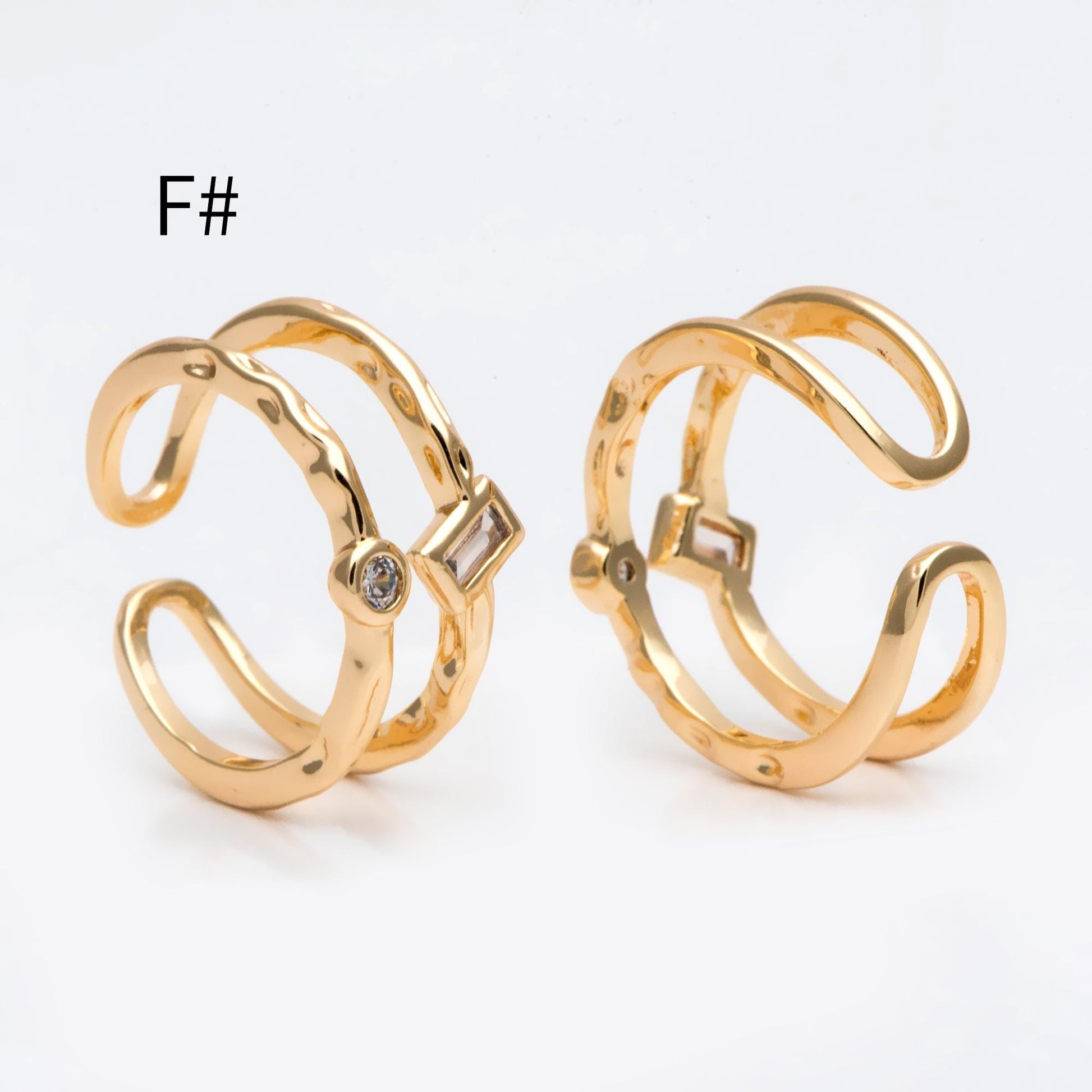 4pcs Gold Feather Finger Ring, Everyday Ring, Modern Style Ring, Fashion Rings, Dainty Rings (#GB-3925)