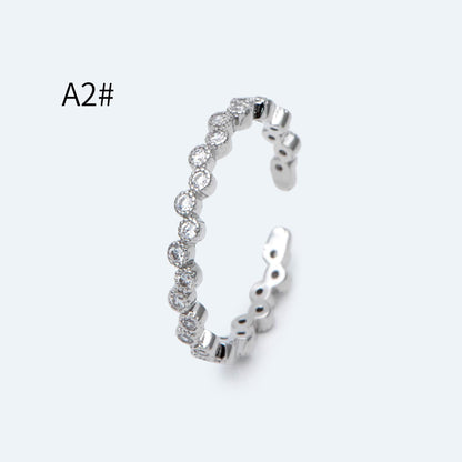 4pcs CZ Pave Gold/ Silver Flower Ring, Modern Style Ring, Fashion Rings, Dainty Rings, Adjustable Ring (#GB-4615)