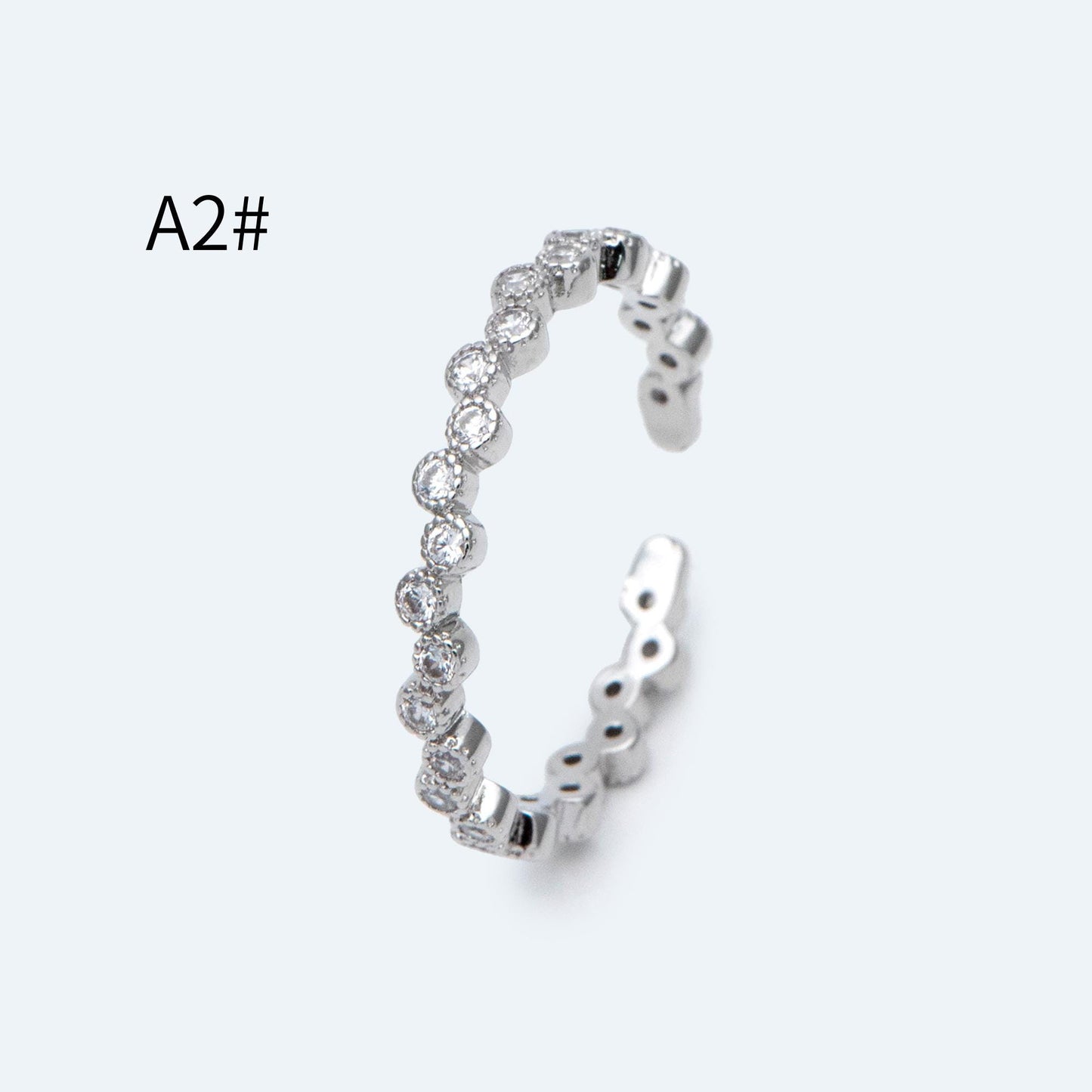 4pcs CZ Pave Gold/ Silver Minimalist Ring, Modern Style Ring, Fashion Rings, Dainty Rings, Adjustable Ring (#JZ-028)