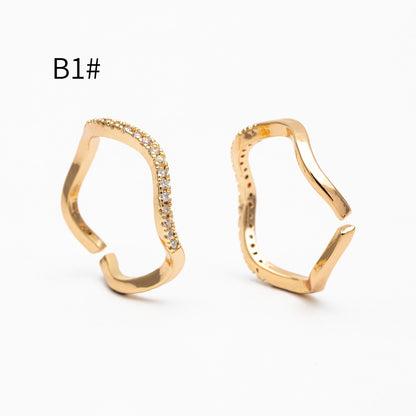 4pcs CZ Pave Gold/ Silver Minimalist Ring, Modern Style Ring, Fashion Rings, Dainty Rings, Adjustable Ring (#JZ-028)