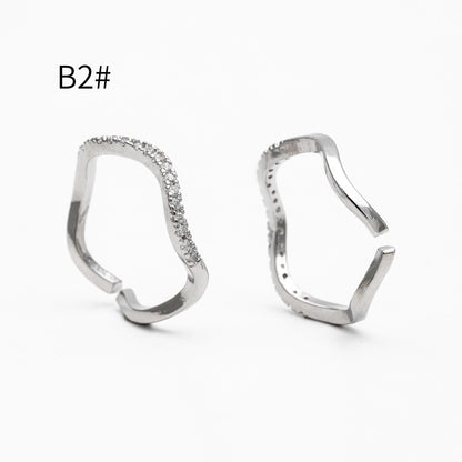 4pcs CZ Pave Gold/ Silver Flower Ring, Modern Style Ring, Fashion Rings, Dainty Rings, Adjustable Ring (#GB-4615)