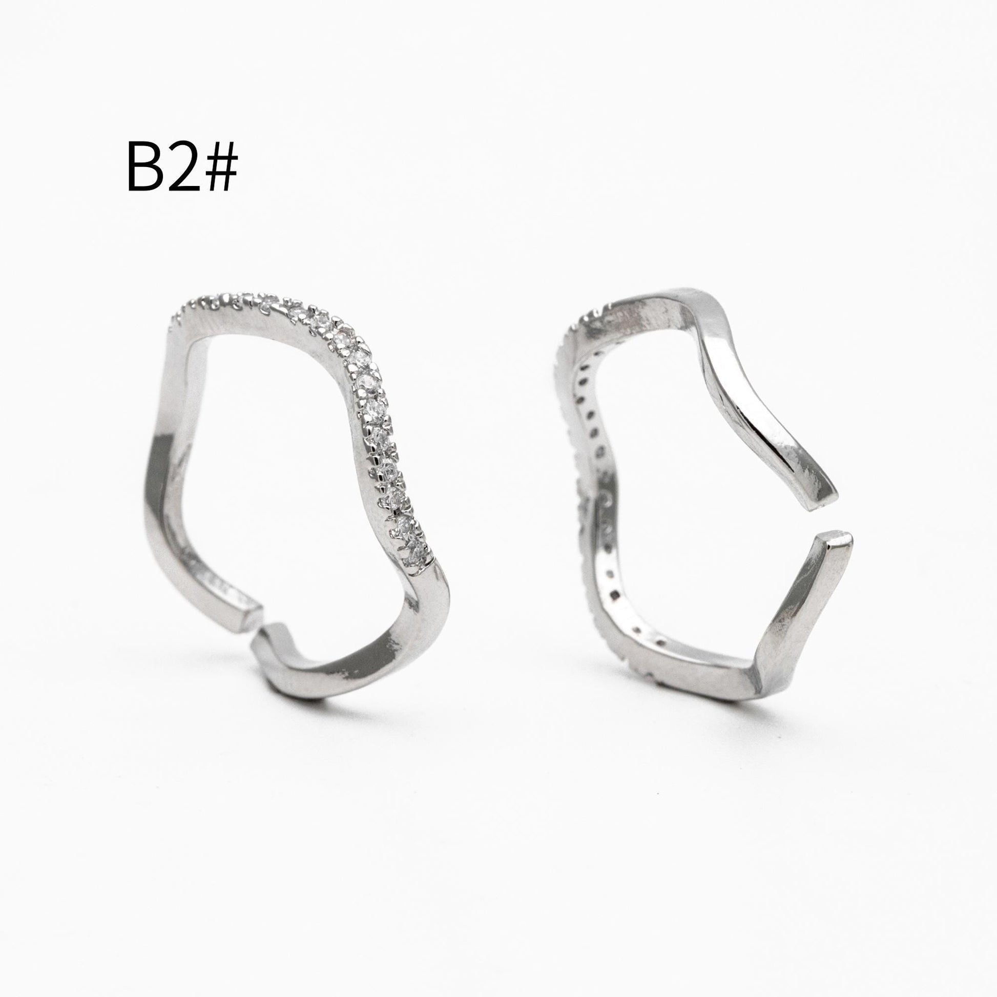 4pcs CZ Pave Gold/ Silver Minimalist Ring, Modern Style Ring, Fashion Rings, Dainty Rings, Adjustable Ring (#JZ-028)