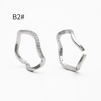 4pcs CZ Pave Gold/ Silver Minimalist Ring, Modern Style Ring, Fashion Rings, Dainty Rings, Adjustable Ring (#JZ-028)