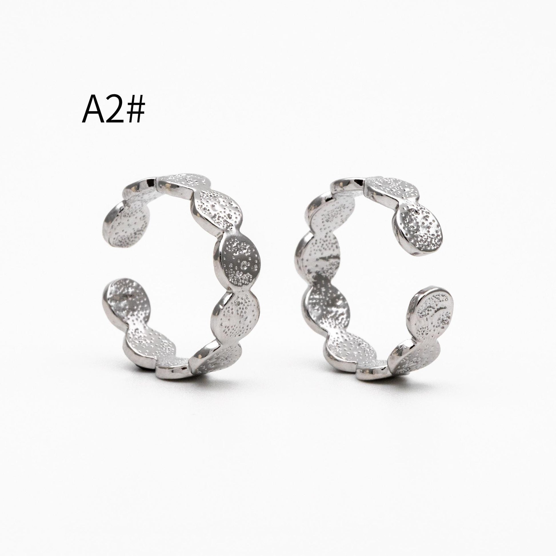 4pcs Purple CZ Ring, Hammered Ring, Stacking Ring, Statement Ring, Adjustable Ring (#GB-3527)