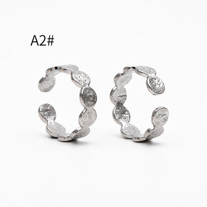 4pcs Purple CZ Ring, Hammered Ring, Stacking Ring, Statement Ring, Adjustable Ring (#GB-3527)