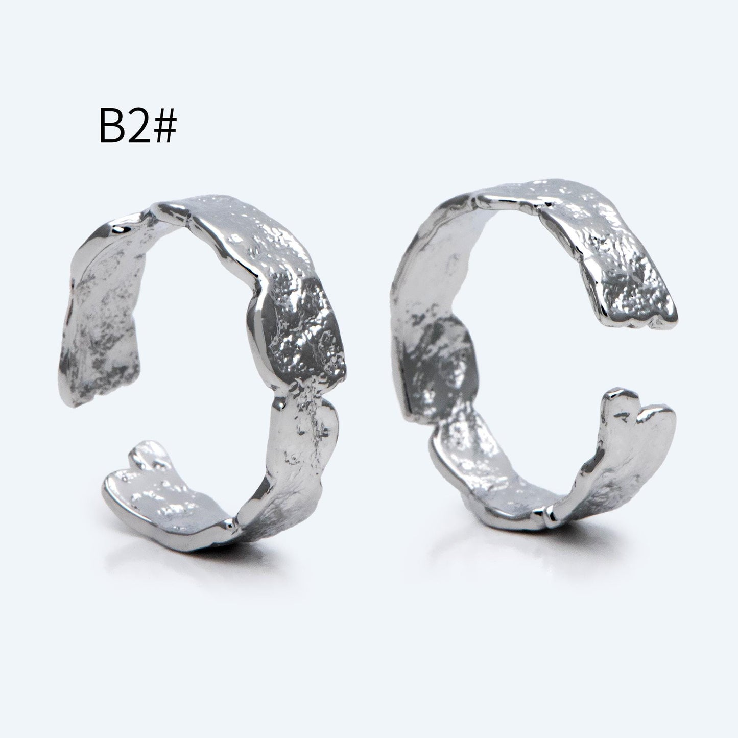 4pcs Purple CZ Ring, Hammered Ring, Stacking Ring, Statement Ring, Adjustable Ring (#GB-3527)