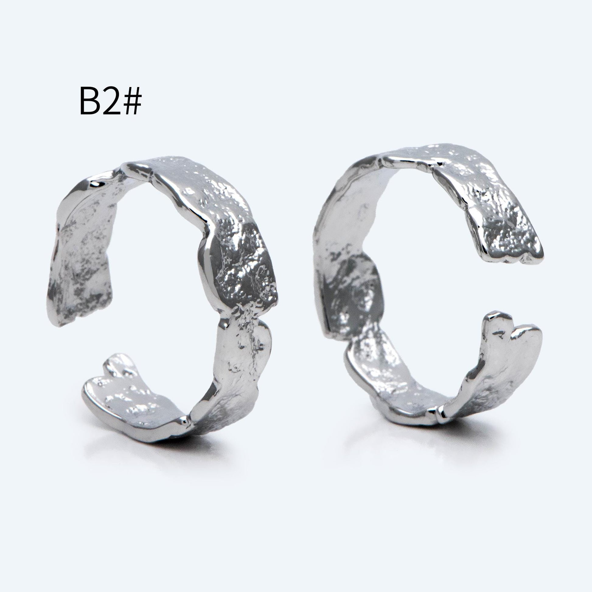 4pcs Purple CZ Ring, Hammered Ring, Stacking Ring, Statement Ring, Adjustable Ring (#GB-3527)