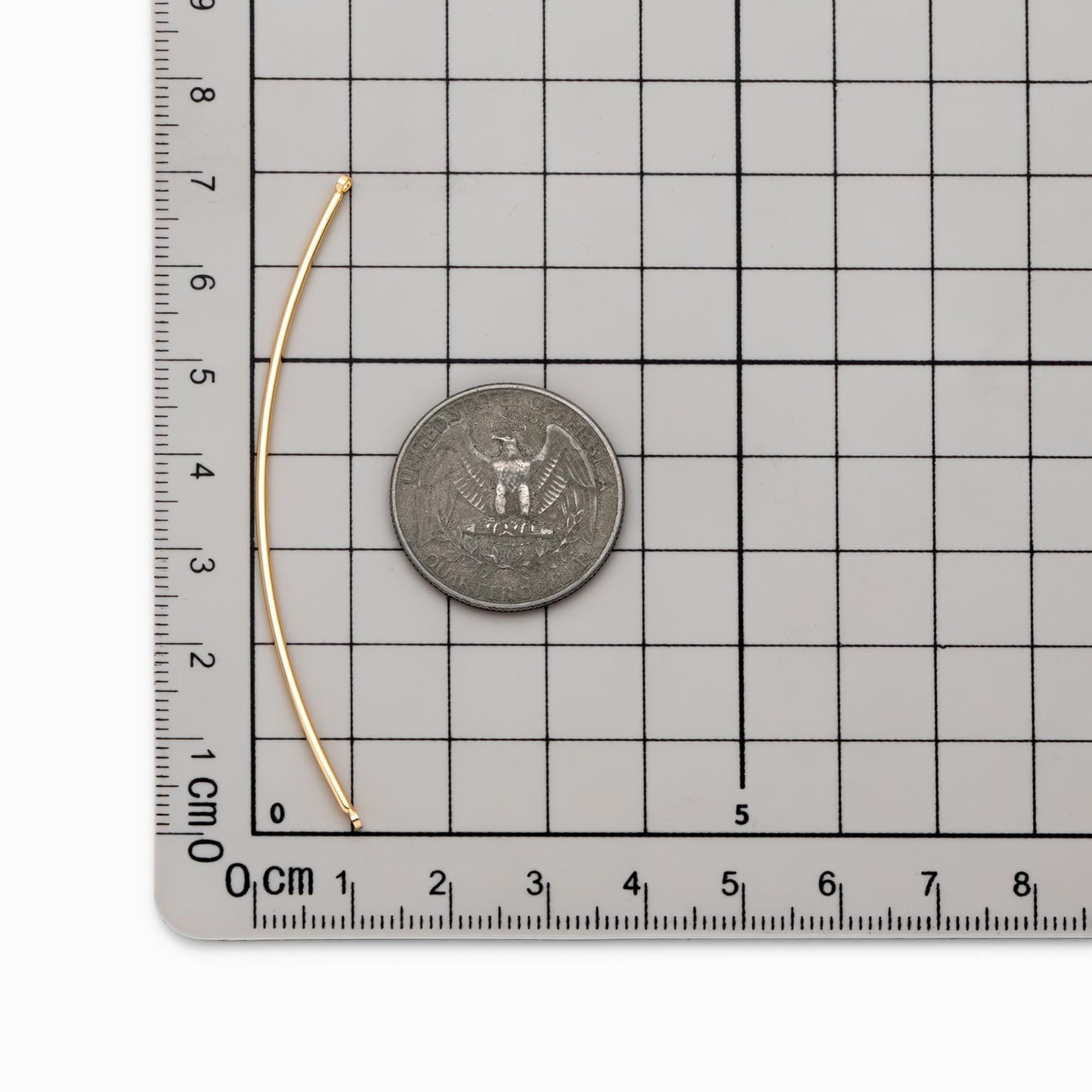 10 pieces- Gold Curved Bar Connectors, 18K Gold plated Brass Charms 70mm Long (GB-4724)