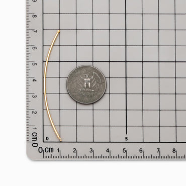 10 pieces- Gold Curved Bar Connectors, 18K Gold plated Brass Charms 70mm Long (GB-4724)