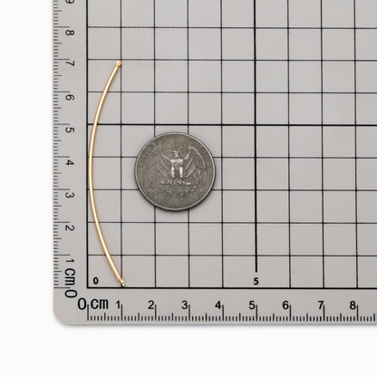 10 pieces- Gold Curved Bar Connectors, 18K Gold plated Brass Charms 70mm Long (GB-4724)