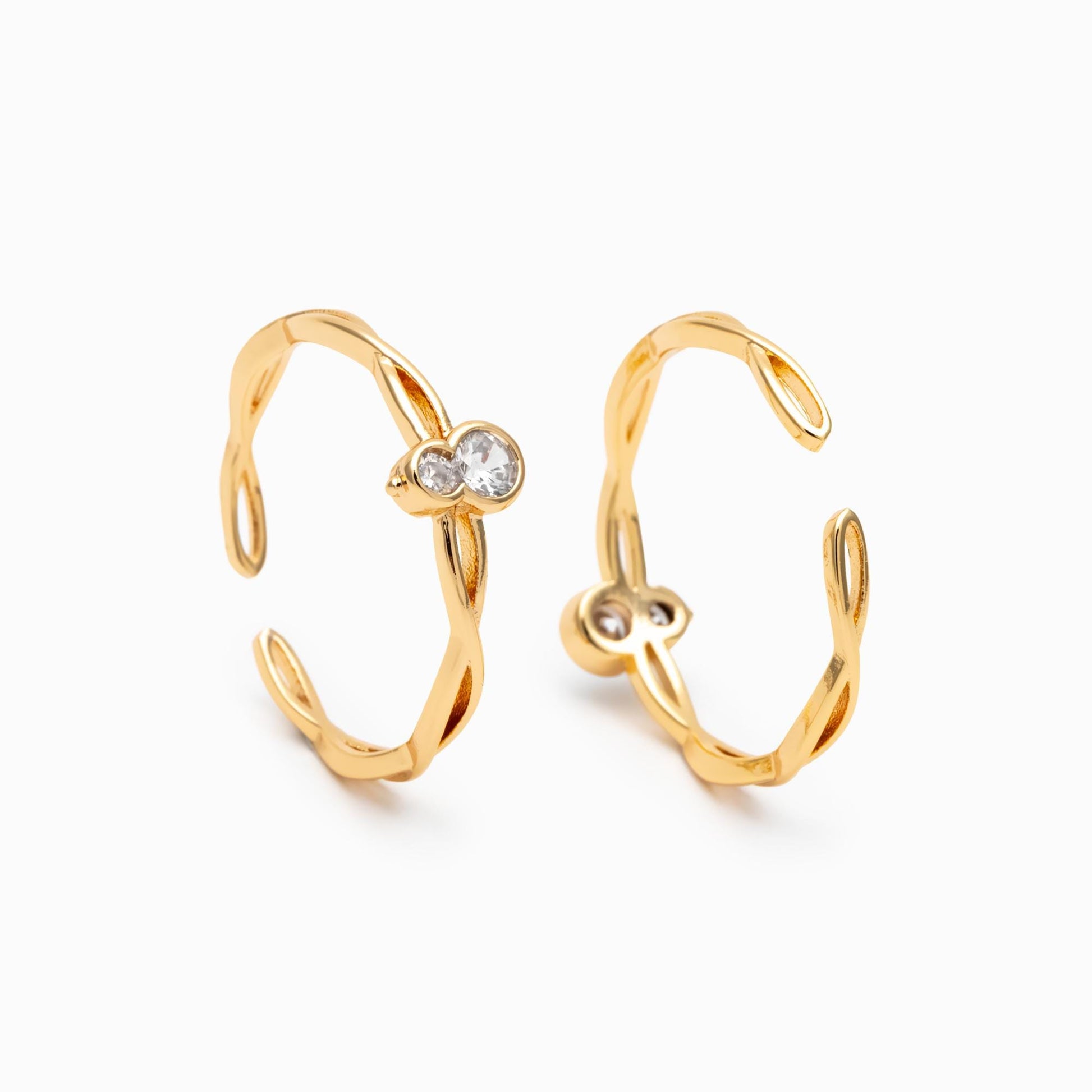 4pcs CZ Pave Gold/ Silver Gourd Ring, Modern Style Ring, Fashion Rings, Dainty Rings, Adjustable Ring (#JZ-008)