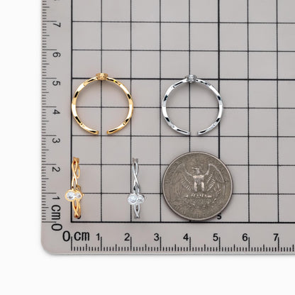 4pcs CZ Pave Gold/ Silver Gourd Ring, Modern Style Ring, Fashion Rings, Dainty Rings, Adjustable Ring (#JZ-008)