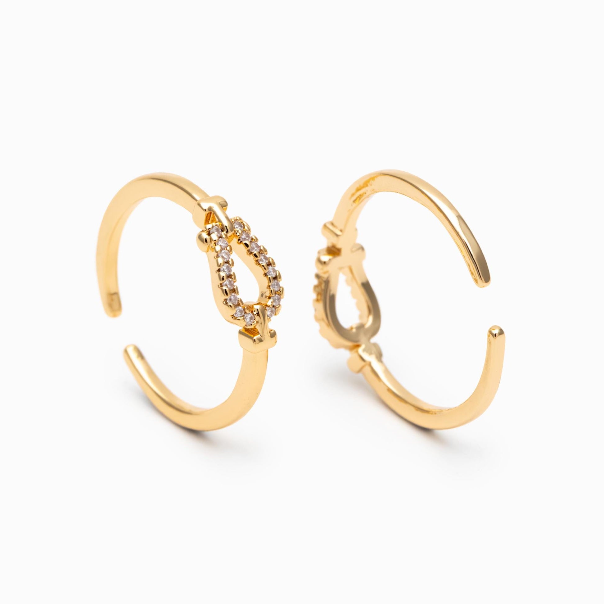 4pcs CZ Pave Finger Ring, Gold/ Rhodium plated Brass, Gift for Her, Dainty Ring, Minimalist Ring (#JZ-011)