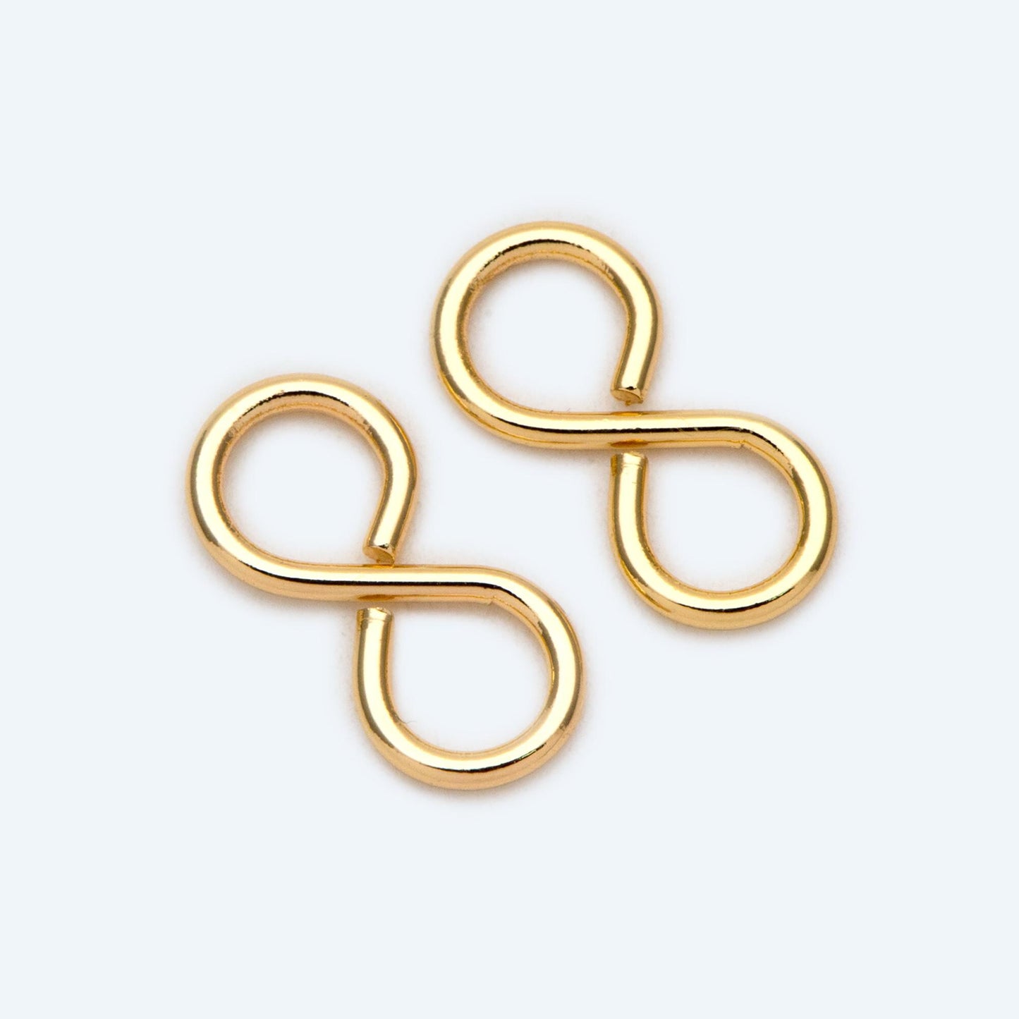 10pcs Gold Figure 8 Connectors 13x6mm, 18K Gold plated Brass, Infinity Connector (GB-1754)