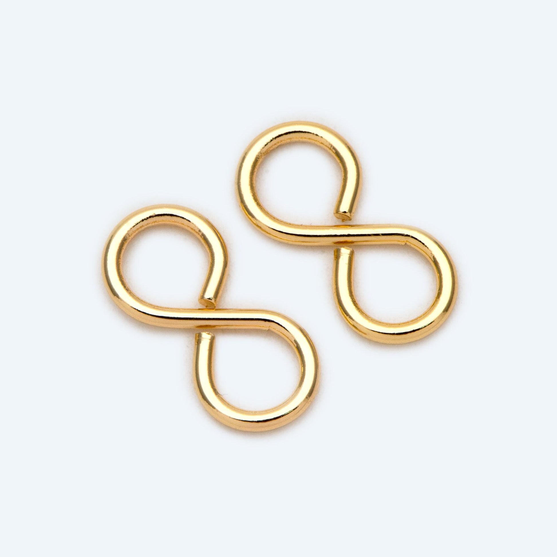 10pcs Gold Figure 8 Connectors 13x6mm, 18K Gold plated Brass, Infinity Connector (GB-1754)