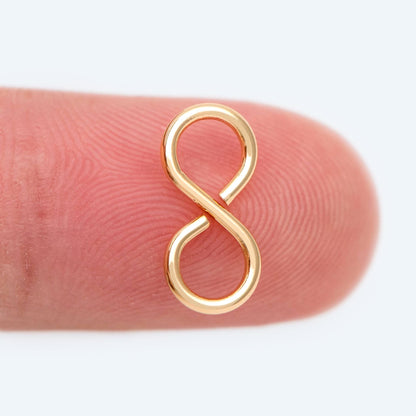 10pcs Gold Figure 8 Connectors 13x6mm, 18K Gold plated Brass, Infinity Connector (GB-1754)