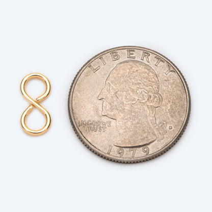 10pcs Gold Figure 8 Connectors 13x6mm, 18K Gold plated Brass, Infinity Connector (GB-1754)