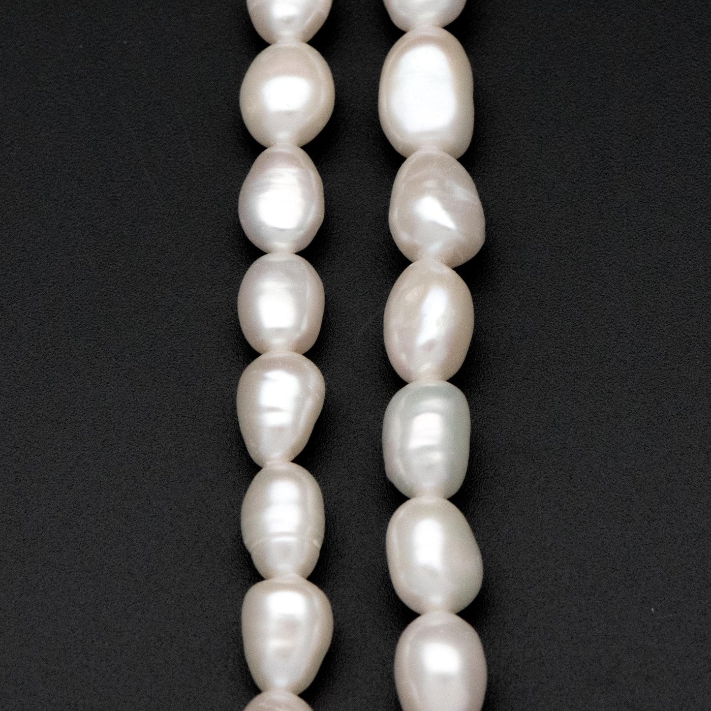 Freshwater Baroque Pearls 7mm Thick, Natural Oval Nugget Pearls, Full Strand Wholesale (PL42-8)