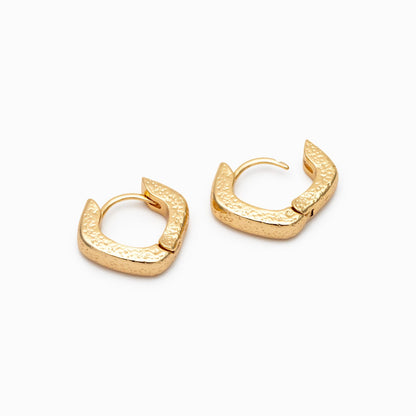 4pcs Gold/ Silver Tone Rhombus Earrings, 18K Gold/ Rhodium plated Brass, Huggie Earrings, Minimalist Earrings (GB-4735)
