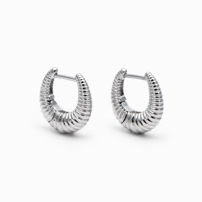 4pcs Gold/ Silver Tone U-Shaped Earrings, Real Gold/ Rhodium plated Brass, Minimalist Hoop Earrings (GB-4736)