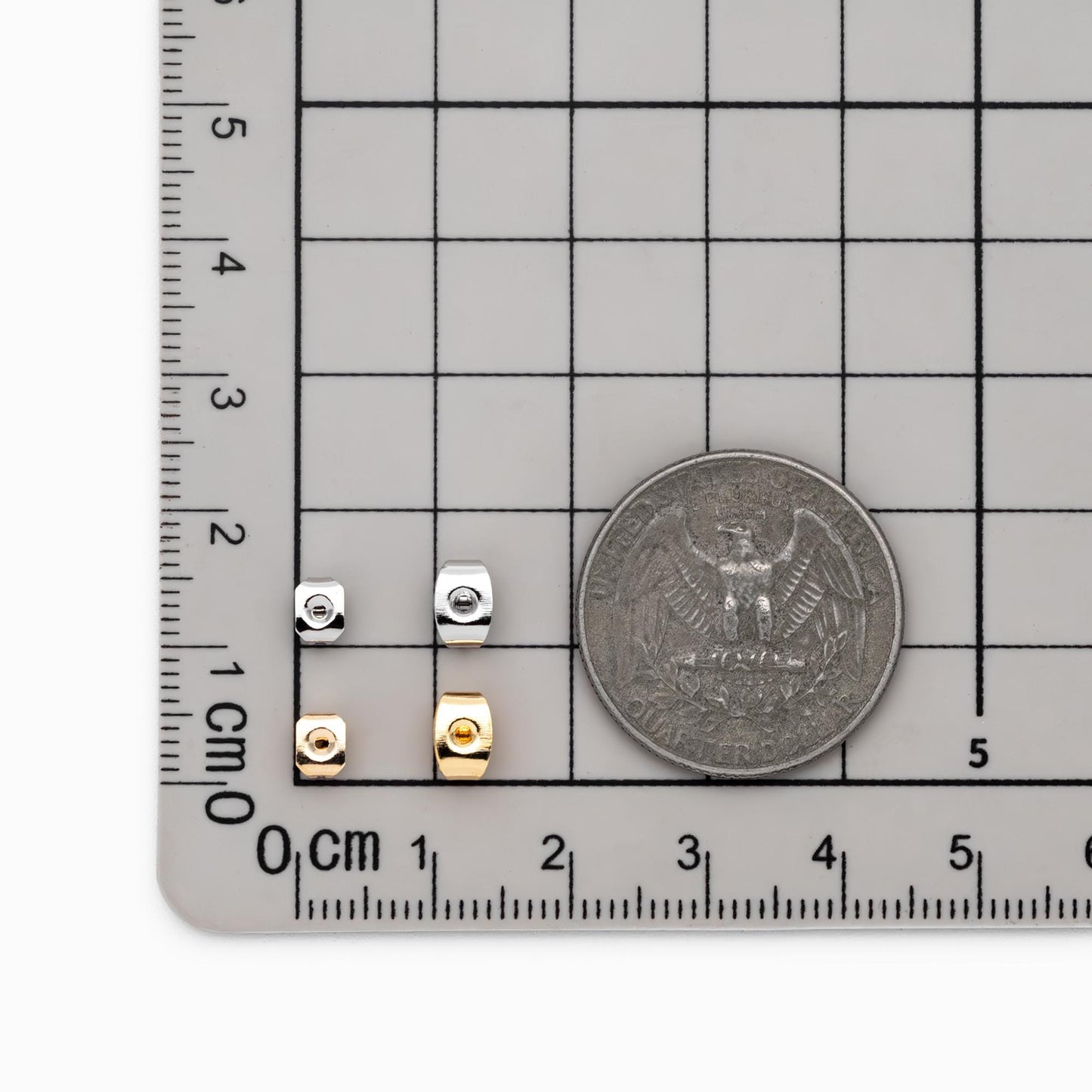 20pcs Gold / rhodium plated Brass Ear Nuts, Earring Back Stoppers 5mm/ 7mm, Jewelry Findings Wholesale (#GB-142)