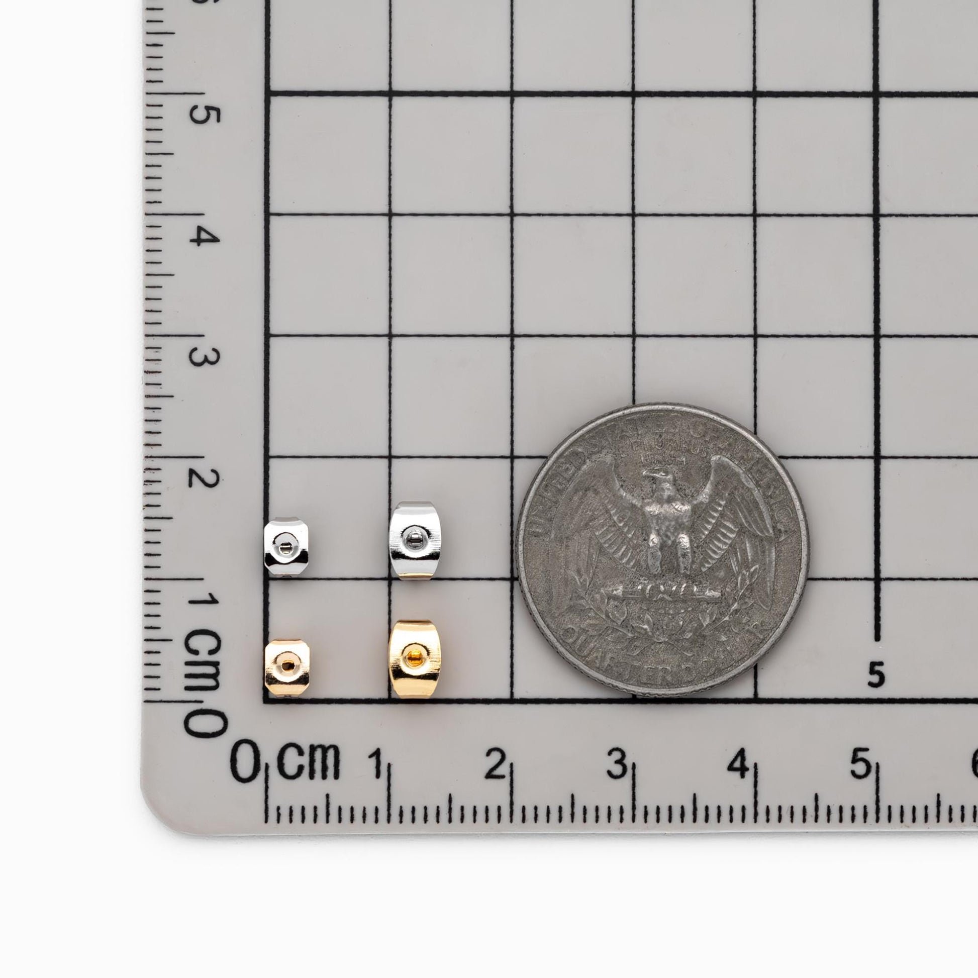 20pcs Gold / rhodium plated Brass Ear Nuts, Earring Back Stoppers 5mm/ 7mm, Jewelry Findings Wholesale (#GB-142)