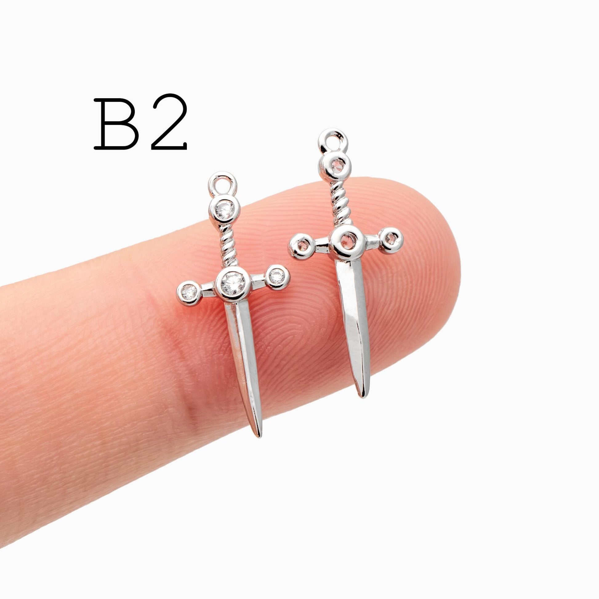 10pcs Gold/ Silver Tone Dirk Charm, Weapon Charm, Sword Charm, Dagger Charm (GB-2185)