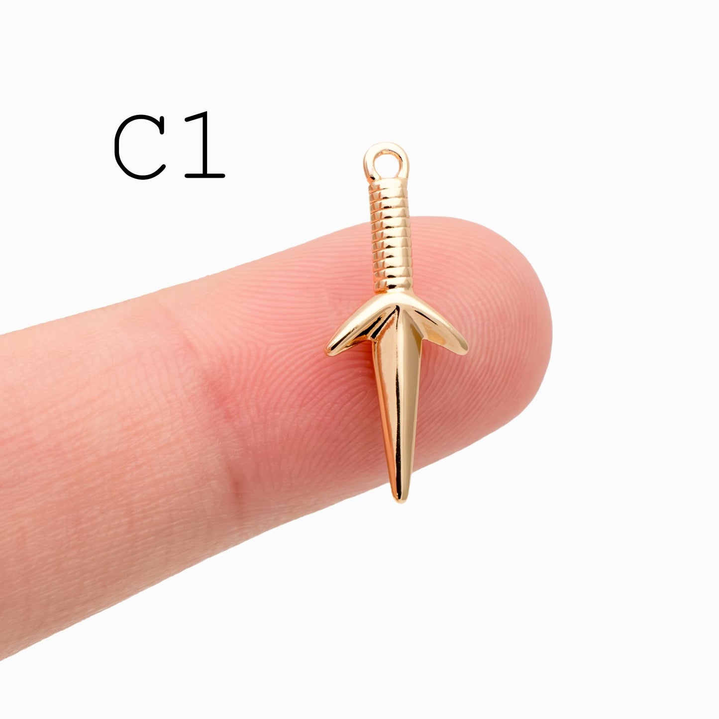10pcs Gold/ Silver Tone Dirk Charm, Weapon Charm, Sword Charm, Dagger Charm (GB-2185)