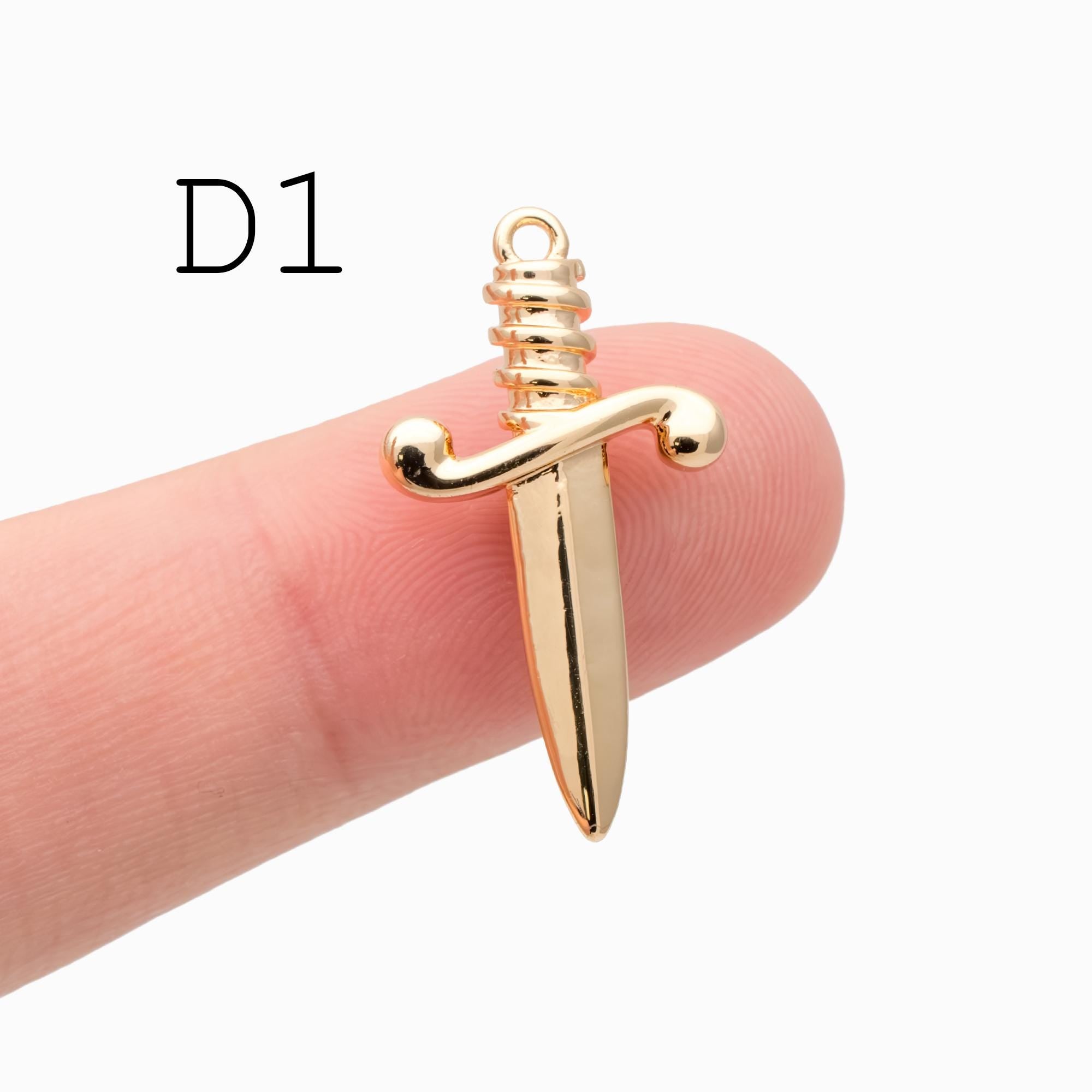 10pcs Gold/ Silver Tone Dirk Charm, Weapon Charm, Sword Charm, Dagger Charm (GB-2185)