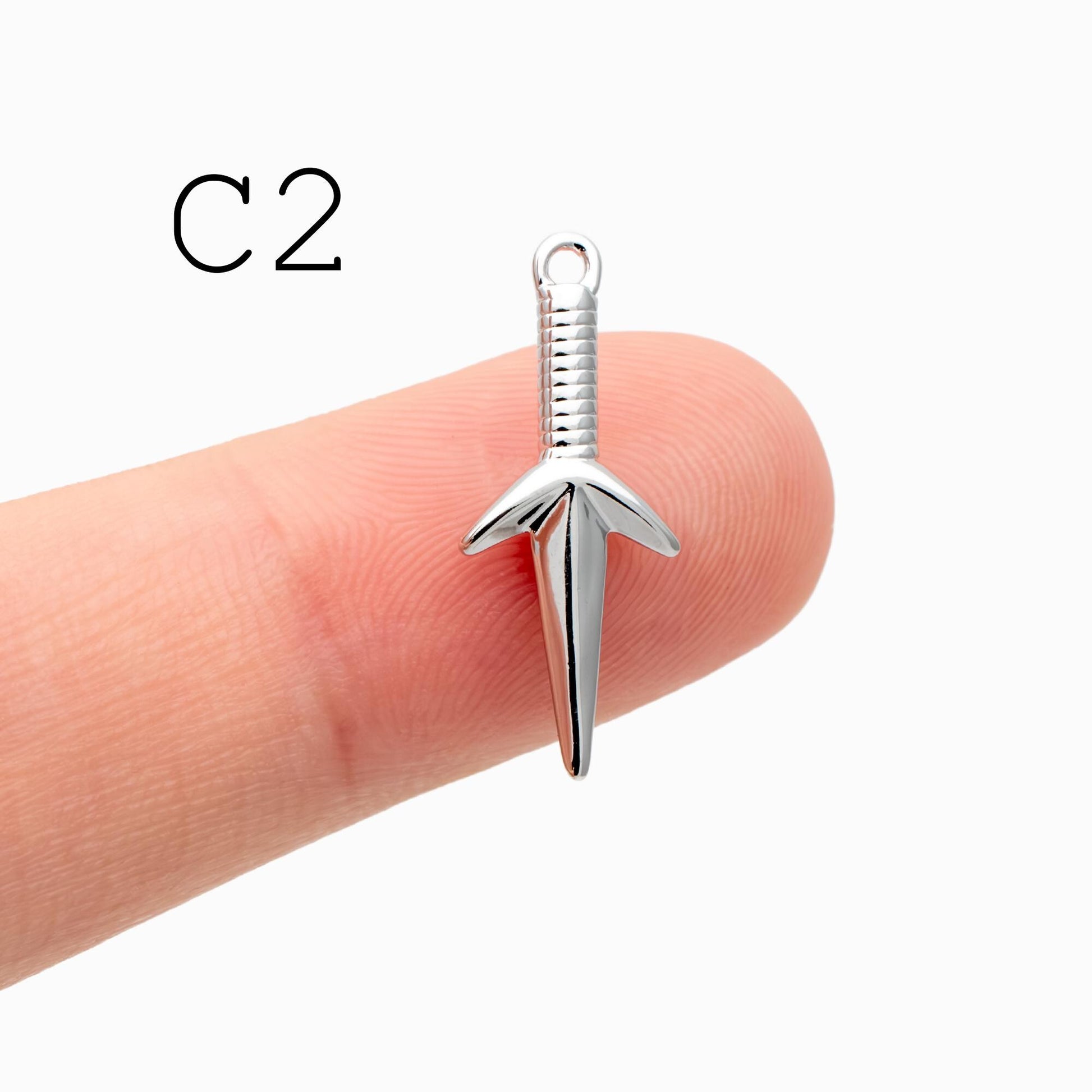 10pcs Gold/ Silver Tone Dirk Charm, Weapon Charm, Sword Charm, Dagger Charm (GB-2185)
