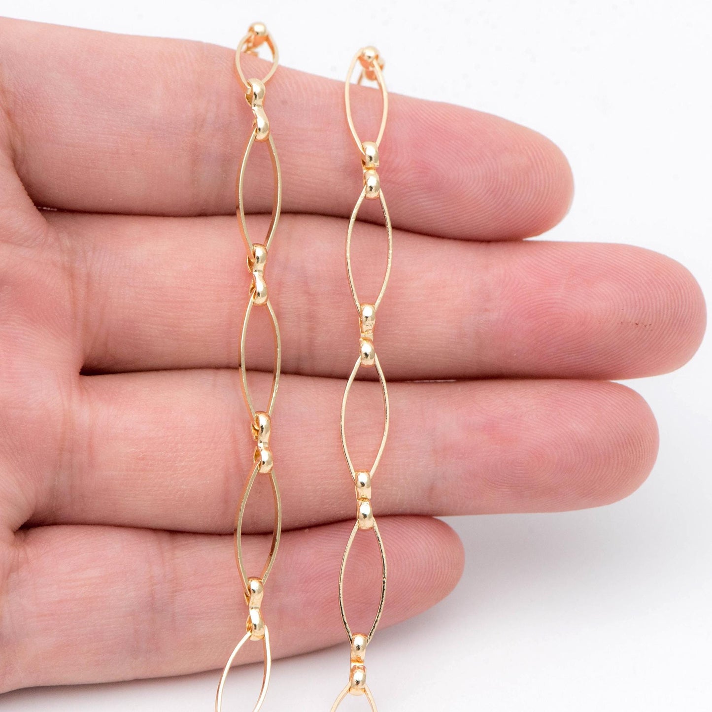 18K Gold plated Brass Oval Chains, Link Size 5x15mm (#LK-441)/ 1 Meter=3.3 ft