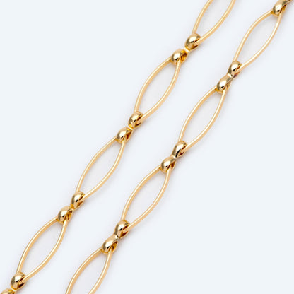 18K Gold plated Brass Oval Chains, Link Size 5x15mm (#LK-441)/ 1 Meter=3.3 ft
