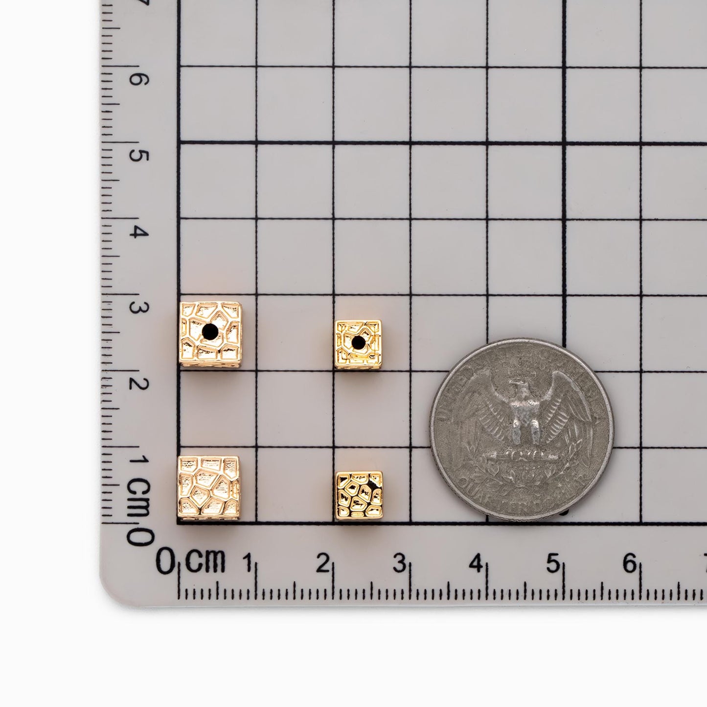 10pcs Gold Cube Spacers 8mm, 18K Gold plated Brass Square Beads, Jewelry Making, Diy Material, Jewelry Supplies (GB-2825)