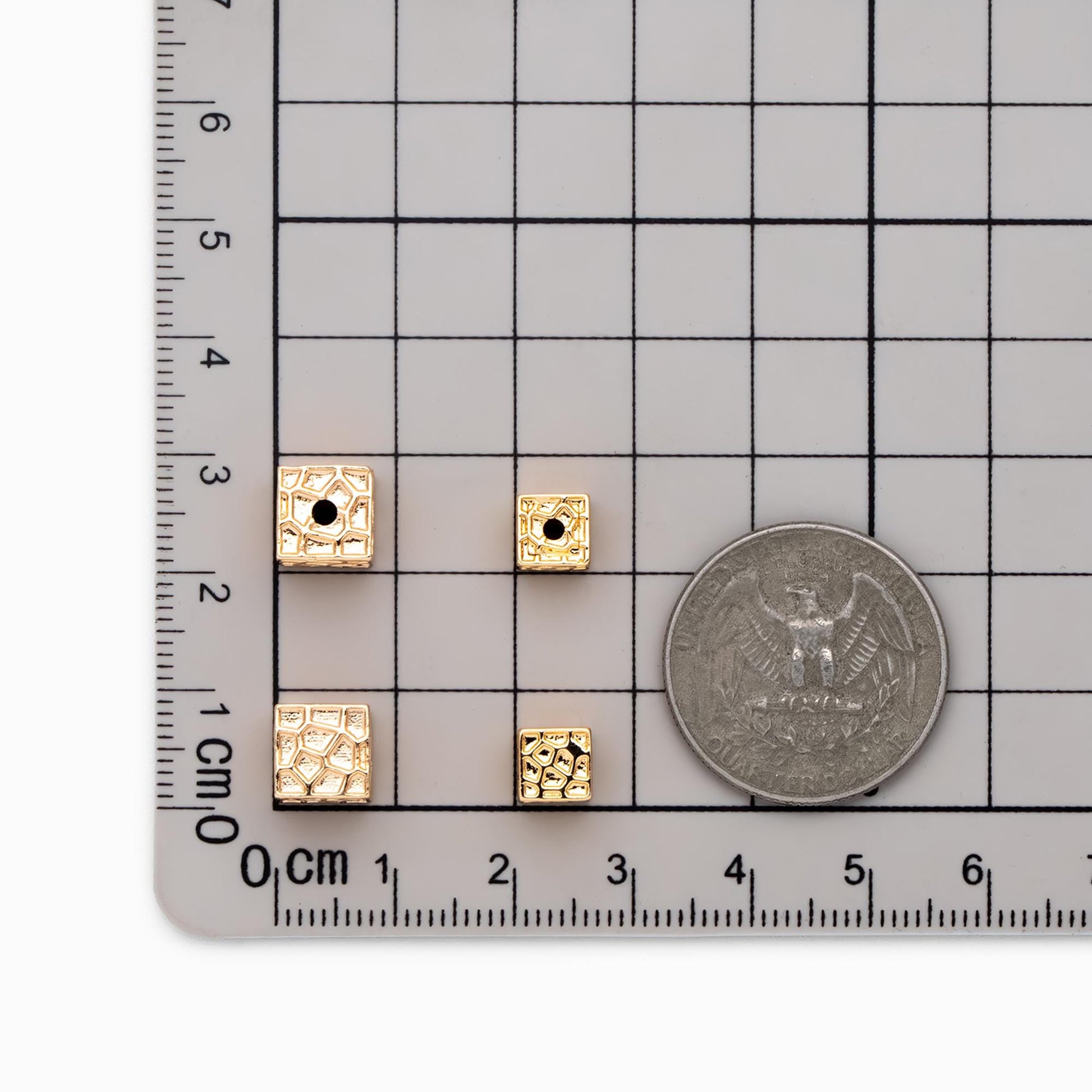 10pcs Gold Cube Spacers 8mm, 18K Gold plated Brass Square Beads, Jewelry Making, Diy Material, Jewelry Supplies (GB-2825)