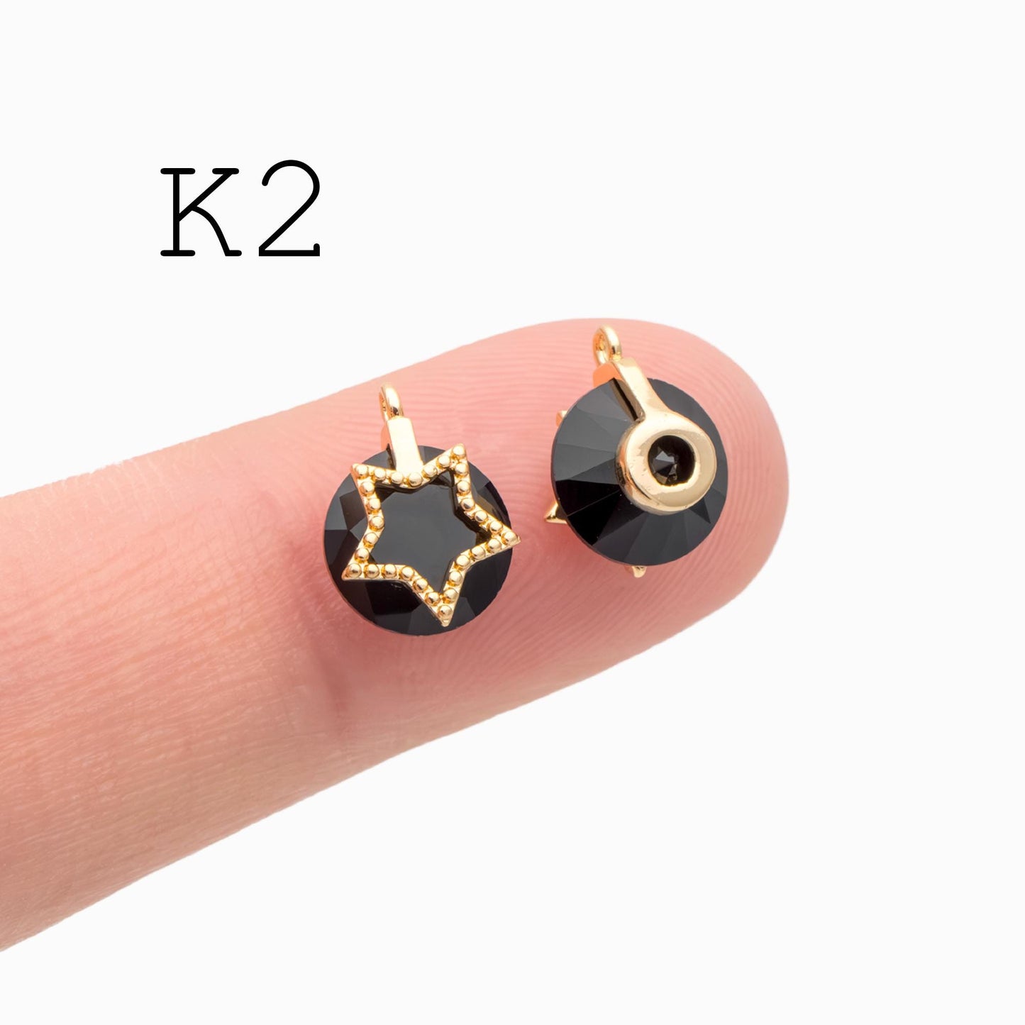 10pcs Gold/ Silver Tone Zircon Star Charms , Real Gold/ Rhodium plated Brass, Lead Nickel Free (GB-162)