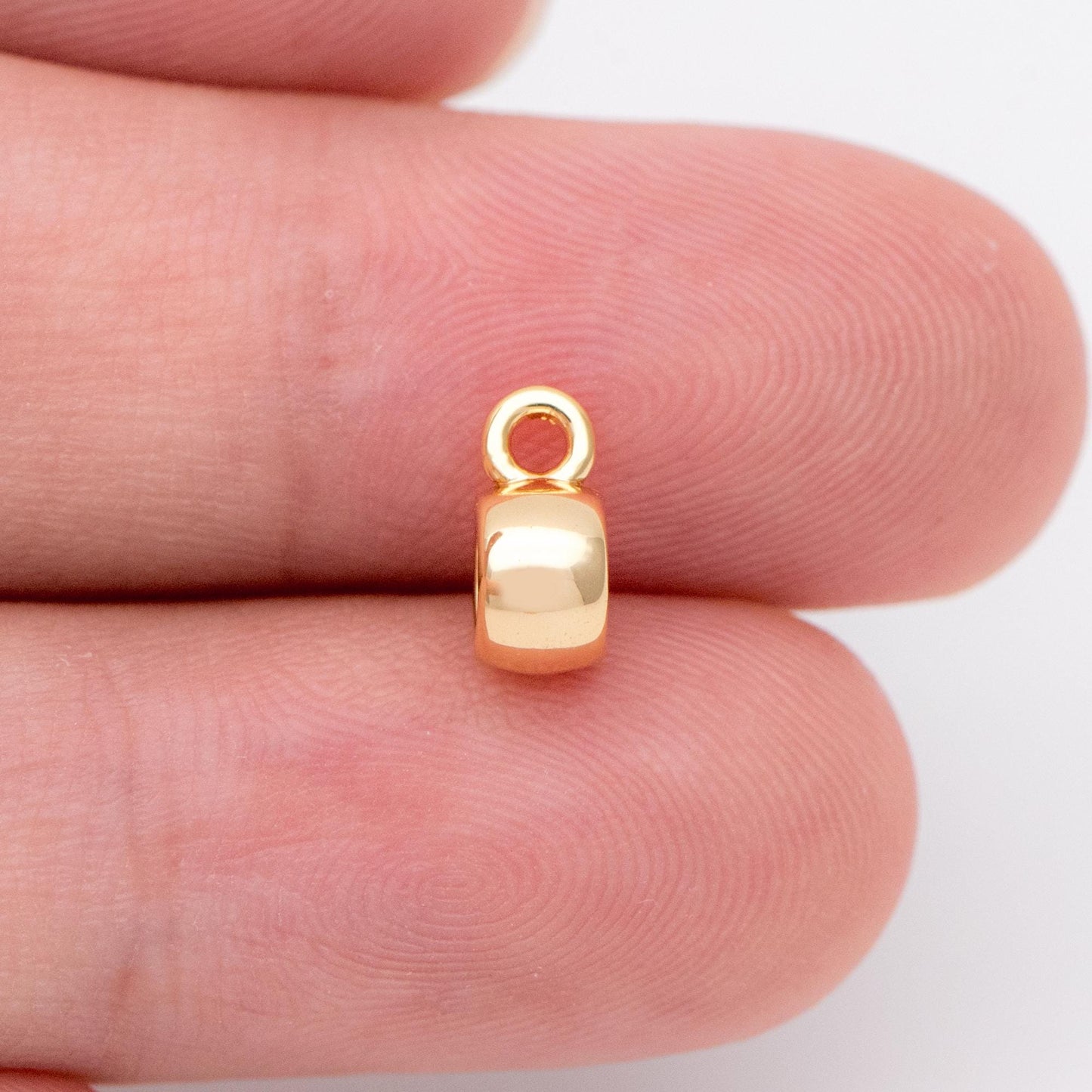 10pcs Gold Bail Beads, Bail Charm Holder Spacer with Loop, Tube Bails, Cord Bails, Slider Bails, Spacer Ring (GB-1327)