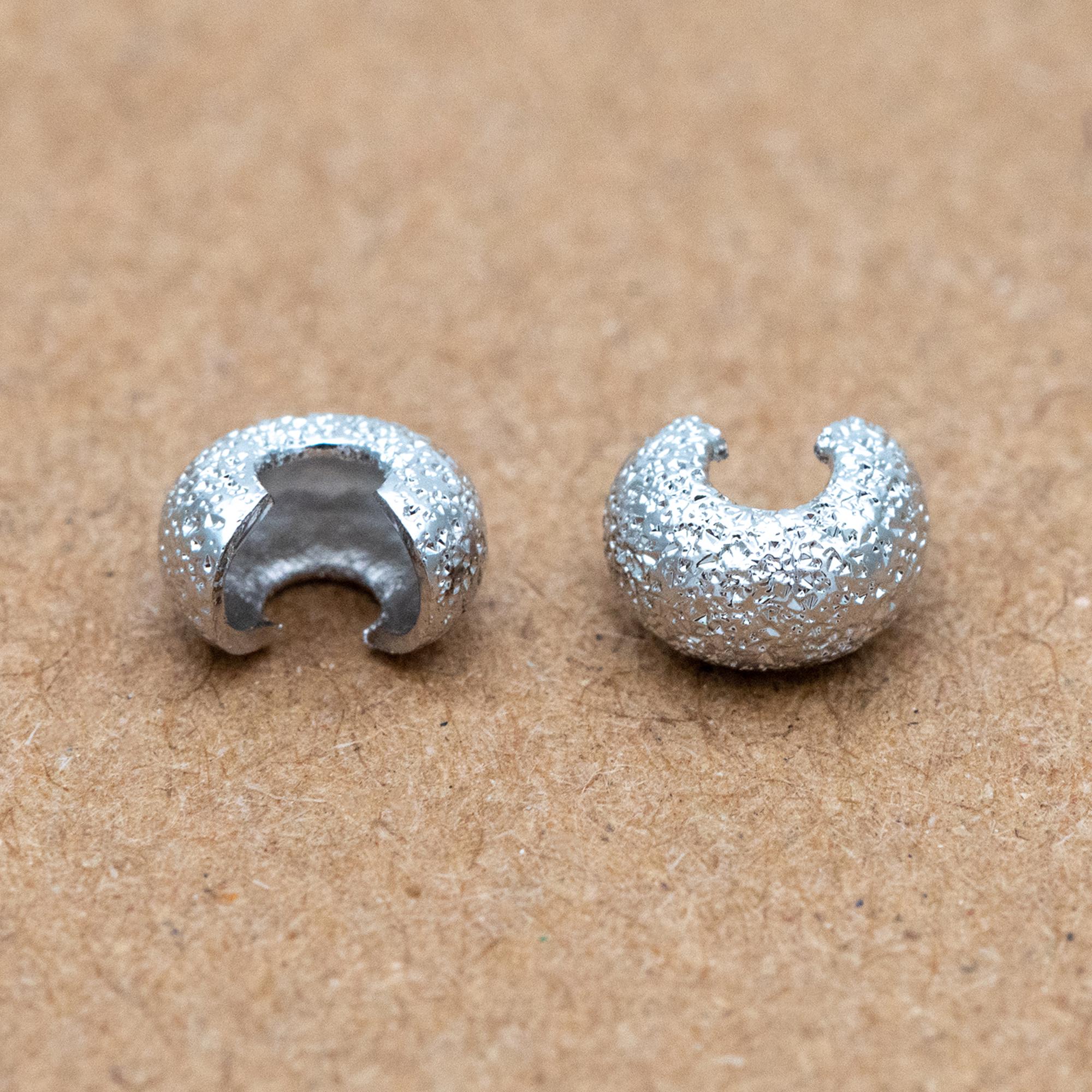20pcs Gold Crimp Bead Covers, 18K Gold/ Rhodium plated Brass, Conceal Crimp Ends 4/ 5mm (GB-661)
