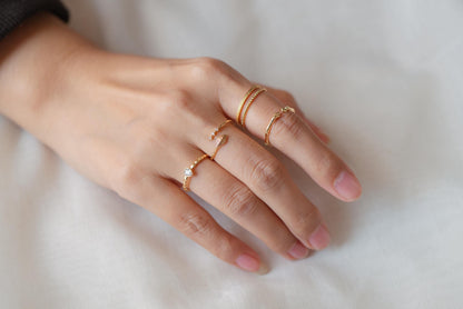 4pcs Gold Bamboo Ring, Finger Ring, Everyday Ring, Modern Style Ring, Fashion Rings, Dainty Rings (#GB-4051)