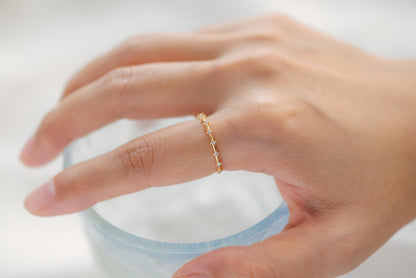 4pcs CZ Pave Finger Ring, Gold/ Rhodium plated Brass, Gift for Her, Stackable Ring, Minimalist Ring(#GB-4687)